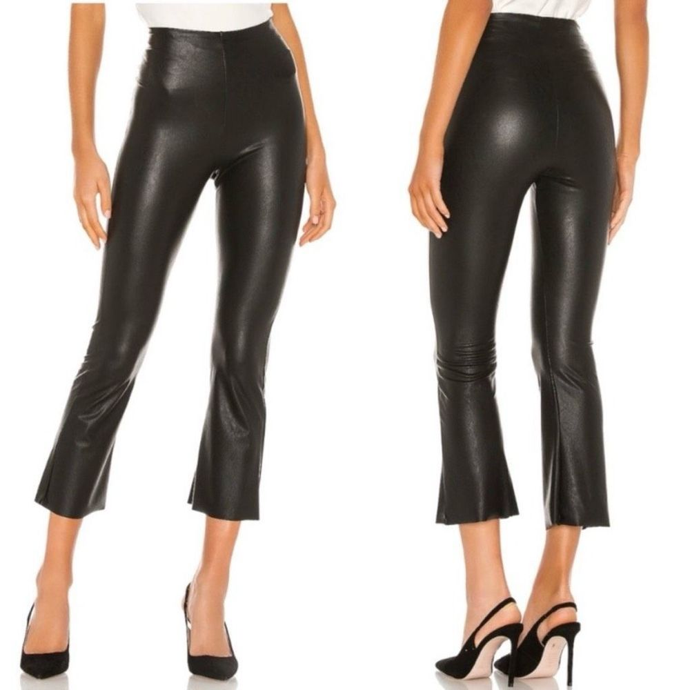 Commando Leggings Faux Leather Boot Cut Flare Cropped Leggings Black Size M